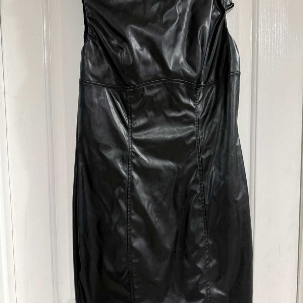 SHEIN Black and White Tiered One Shoulder Dress